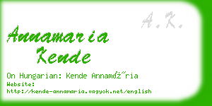 annamaria kende business card